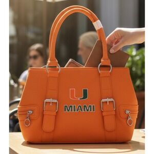 Sandol University of Miami Hurricanes Orange Canvas Tote Bag NWT 13x9